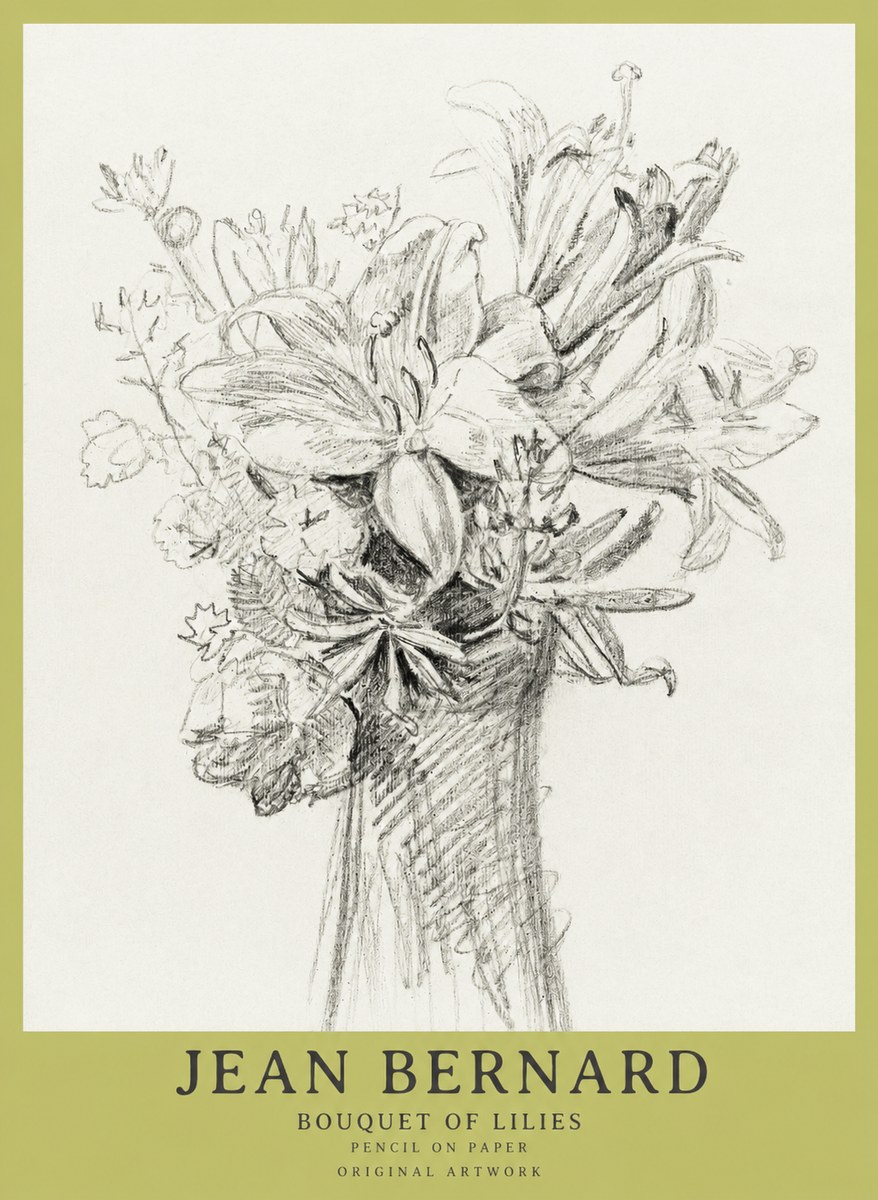 Jean Bernard Bouquet of Lilies No1 - Affiche