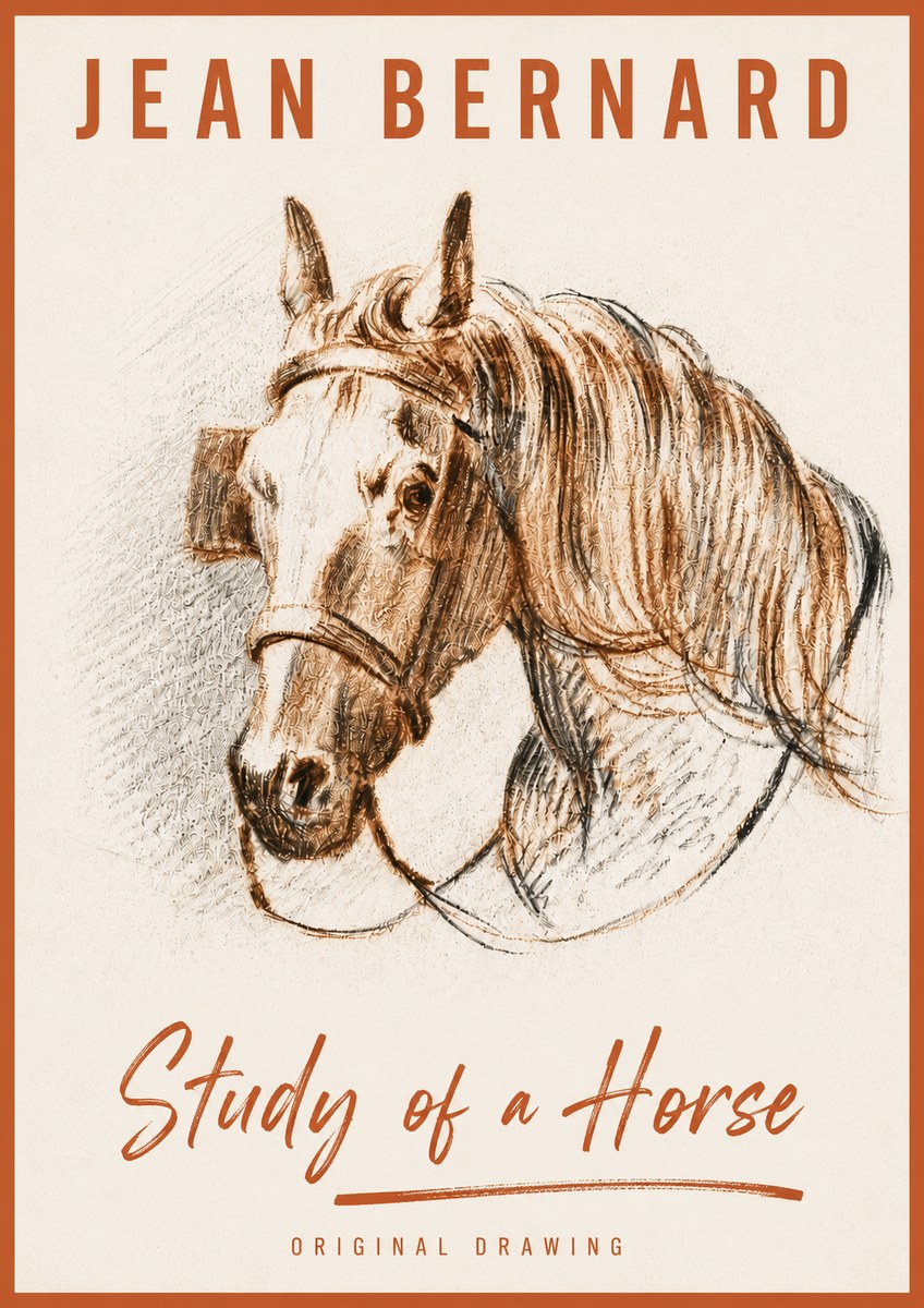 Jean Bernard Study of a Horse V No4 - Affiche