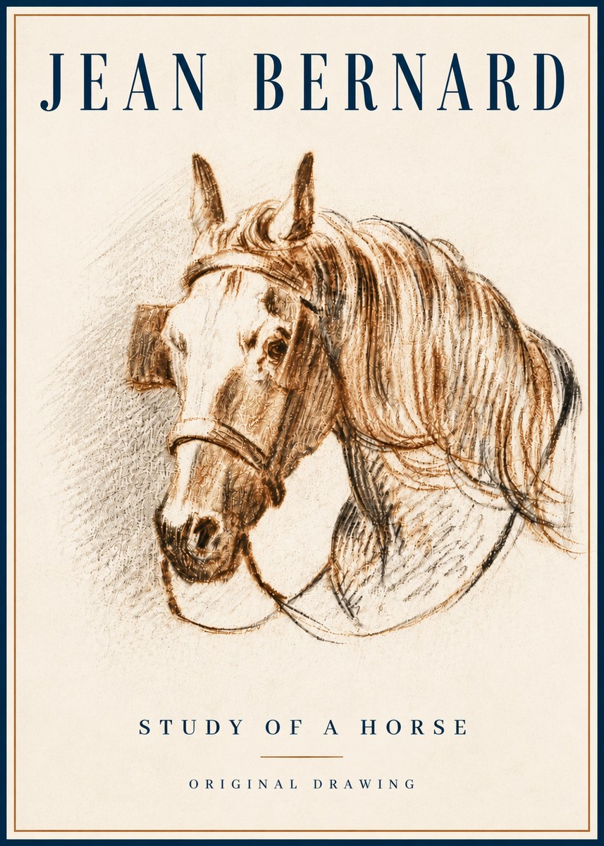 Jean Bernard Study of a Horse V No6 - Affiche