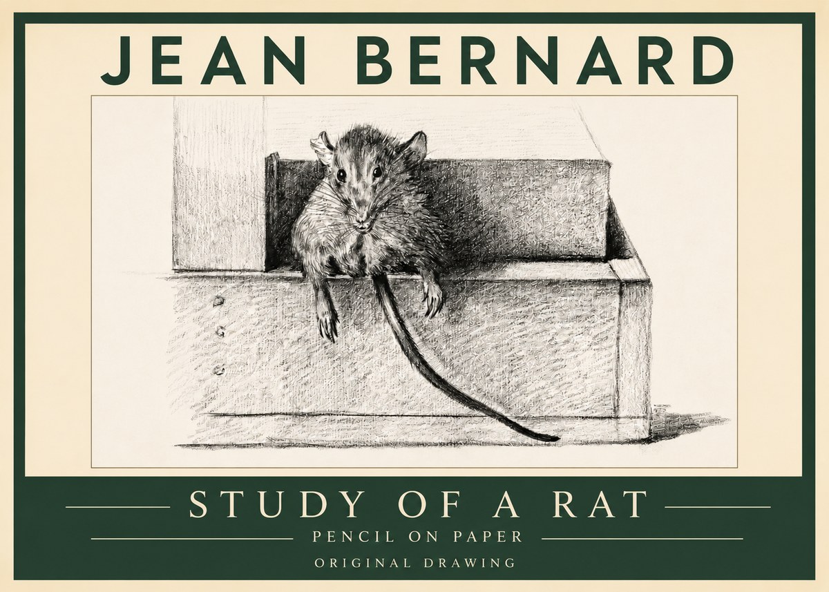 Jean Bernard Study of a Rat I No3 - Affiche