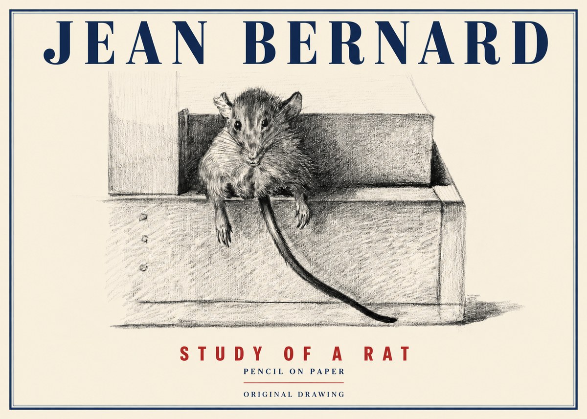 Jean Bernard Study of a Rat I No4 - Affiche