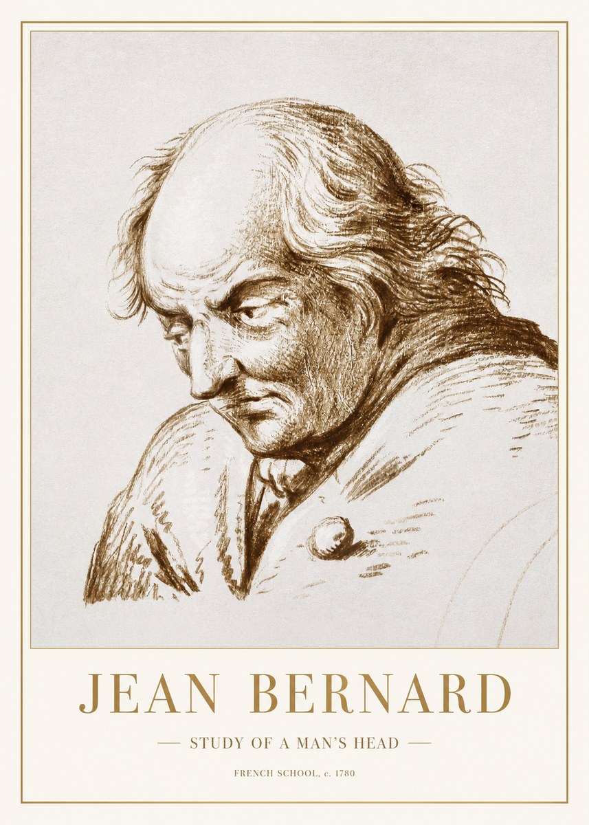 Jean Bernard Study of a Man's Head No1 - Affiche