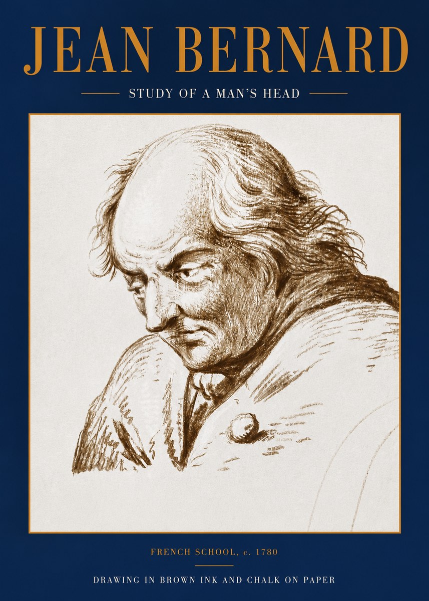 Jean Bernard Study of a Man's Head No3 - Affiche