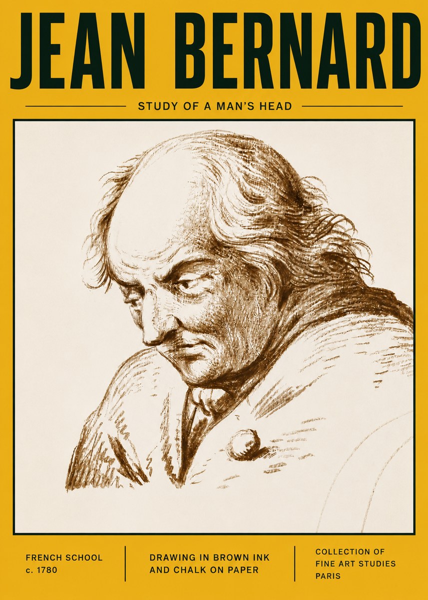 Jean Bernard Study of a Man's Head No6 - Affiche