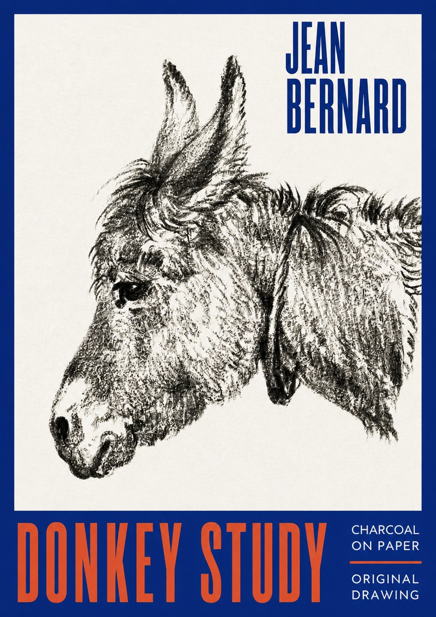 Jean Bernard Donkey Study III No2 - Affiche