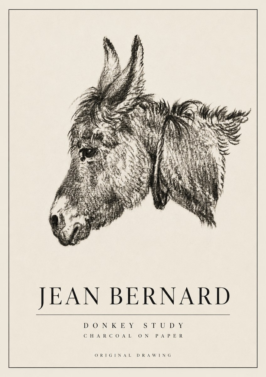 Jean Bernard Donkey Study III No3 - Affiche