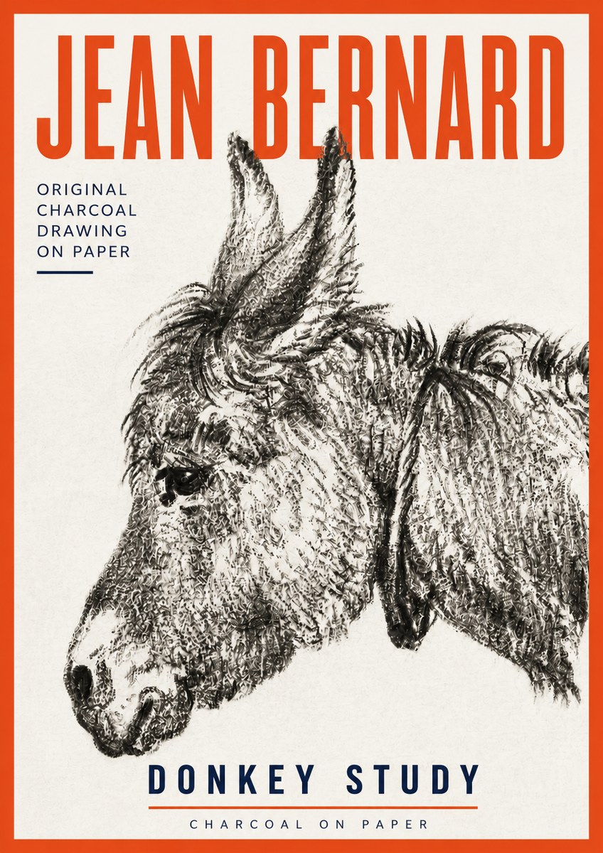 Jean Bernard Donkey Study III No4 - Affiche