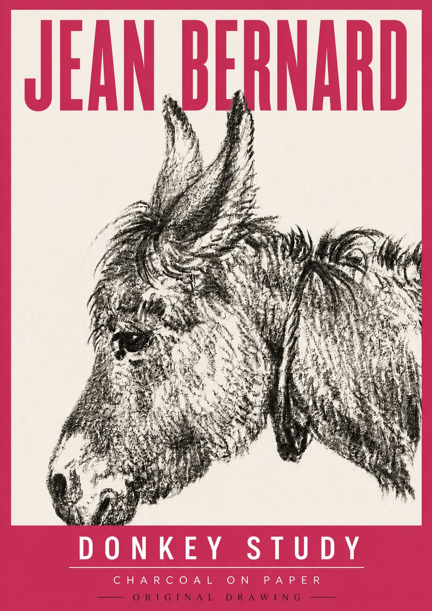 Jean Bernard Donkey Study III No5 - Affiche