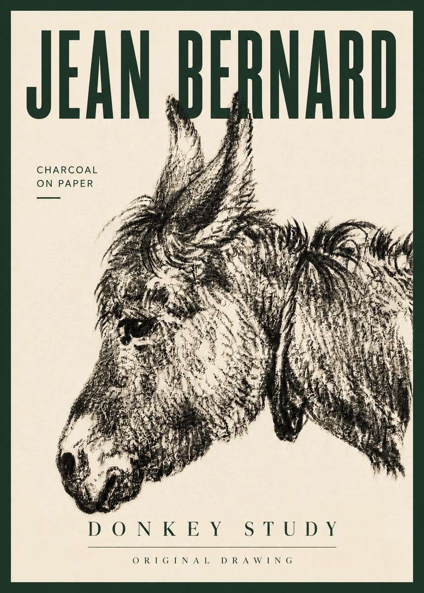 Jean Bernard Donkey Study III No6 - Affiche