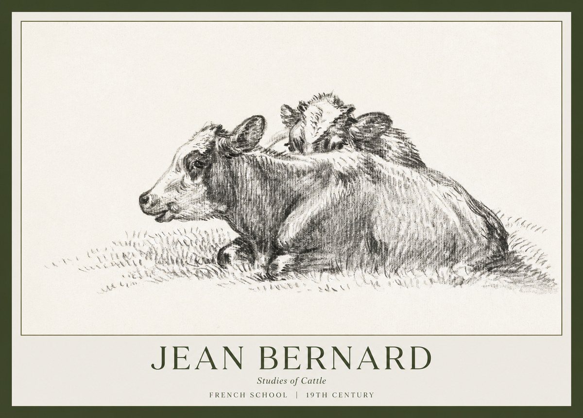 Jean Bernard Study of Cows No2 - Affiche