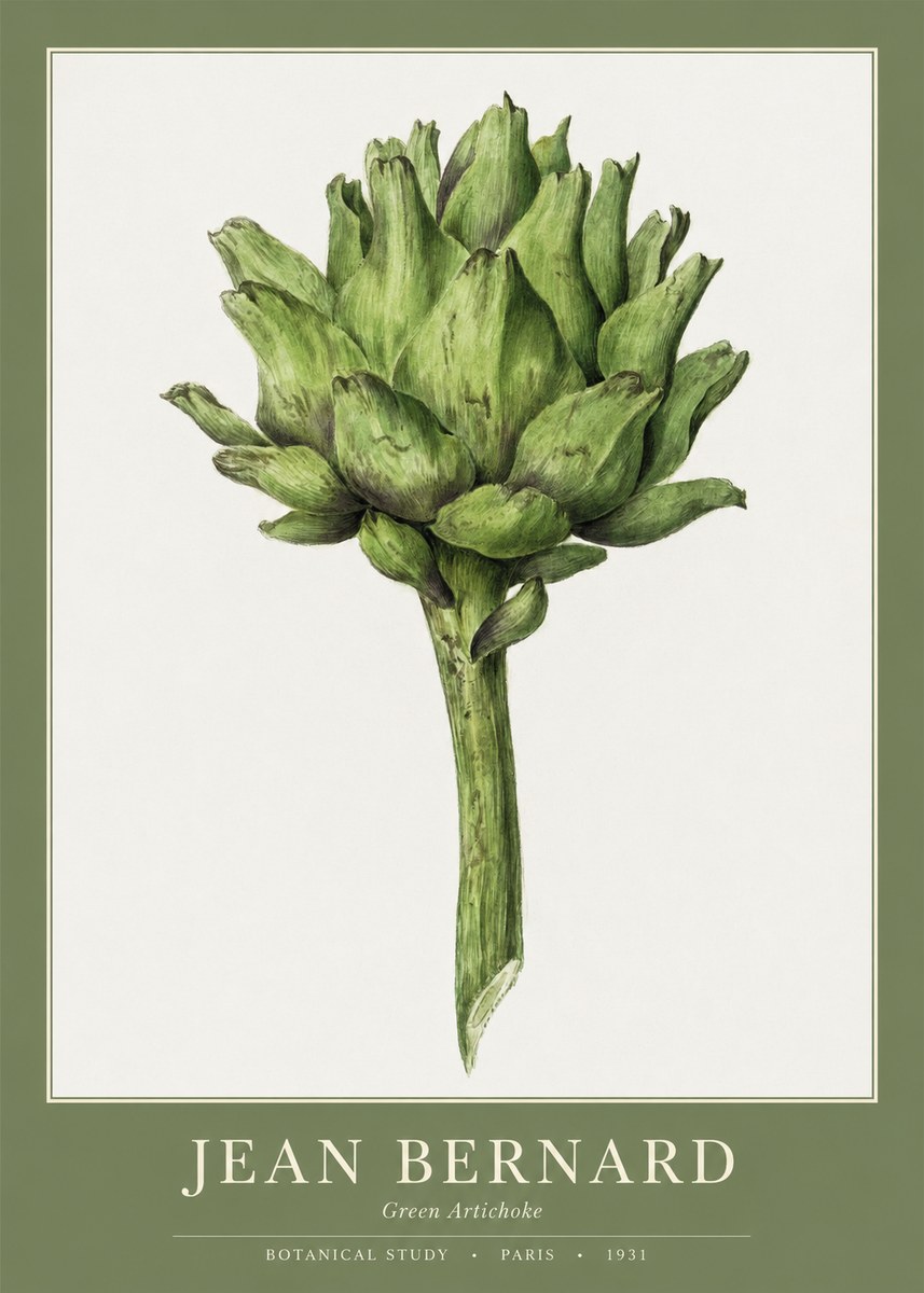 Jean Bernard Green Artichoke No1 - Affiche