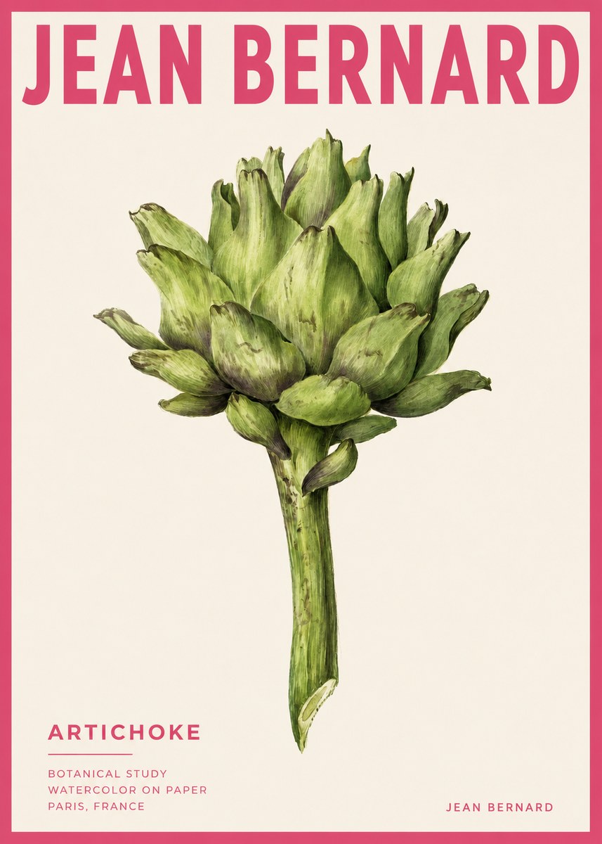 Jean Bernard Green Artichoke No4 - Affiche