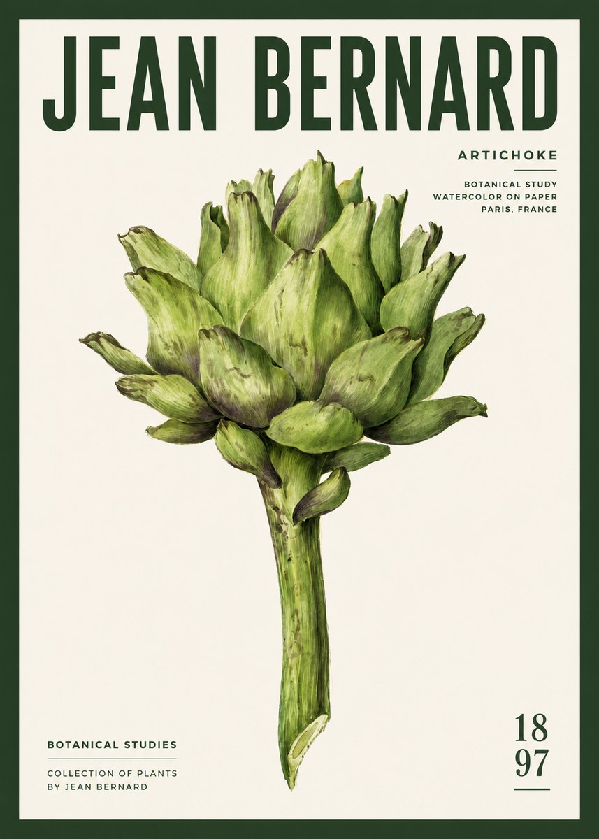 Jean Bernard Green Artichoke No6 - Affiche