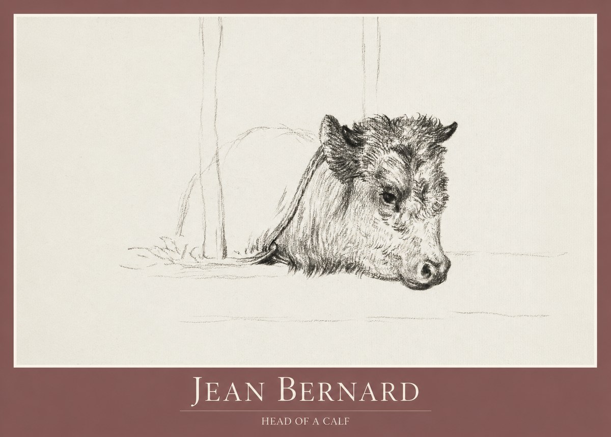 Jean Bernard Study of a Calf I No2 - Affiche