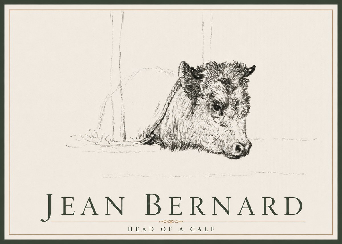Jean Bernard Study of a Calf I No4 - Affiche