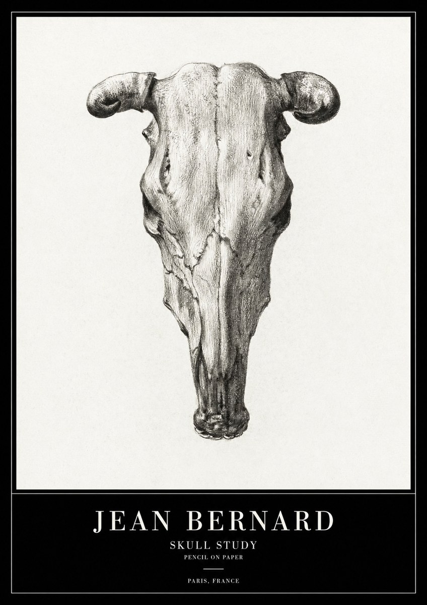 Jean Bernard Skull Study No2 - Affiche
