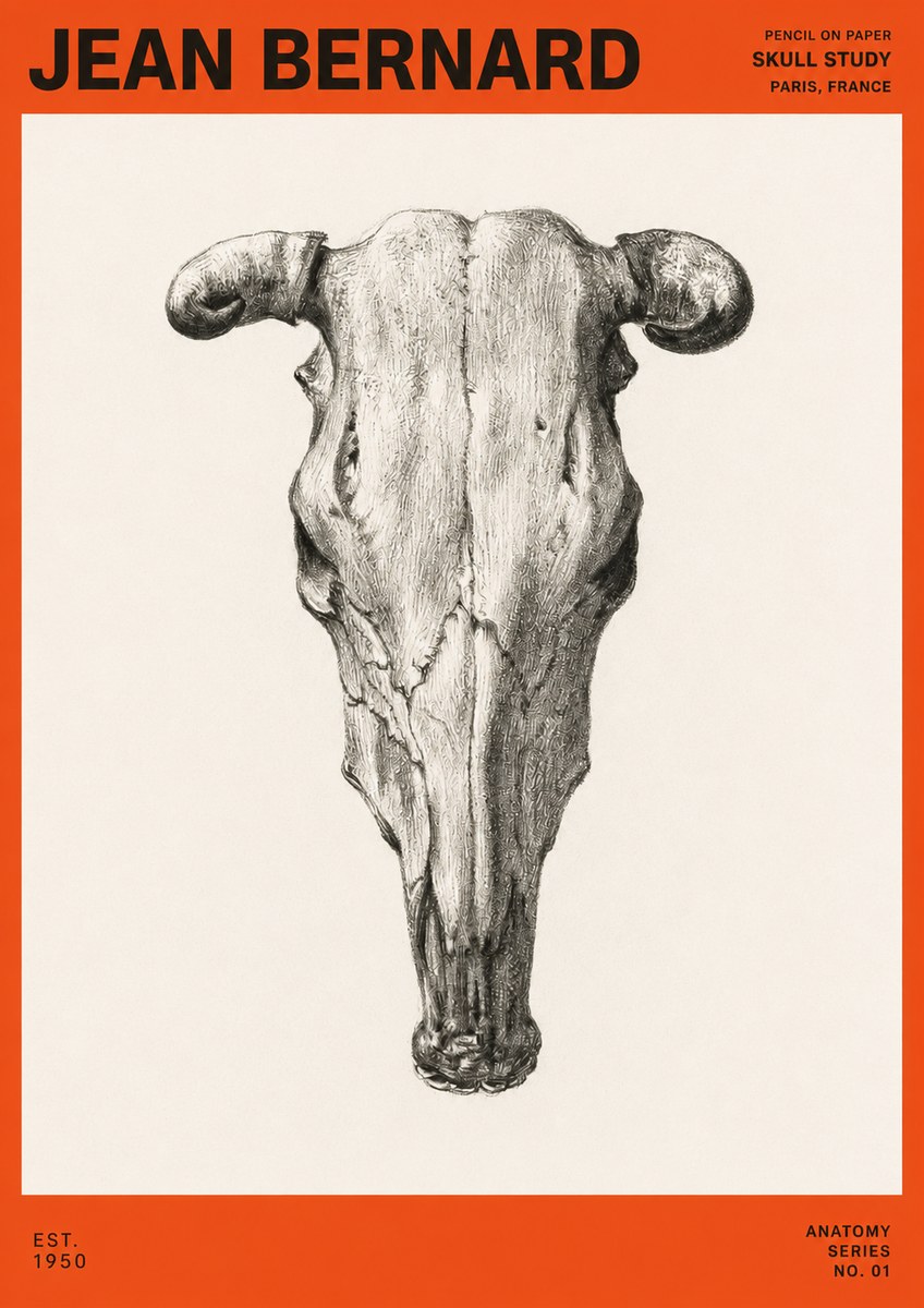 Jean Bernard Skull Study No3 - Affiche