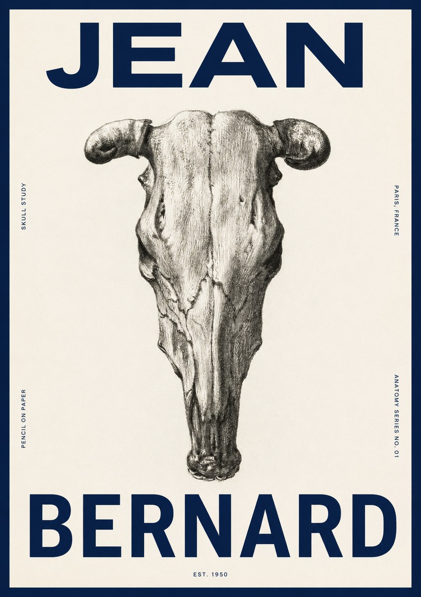 Jean Bernard Skull Study No4 - Affiche