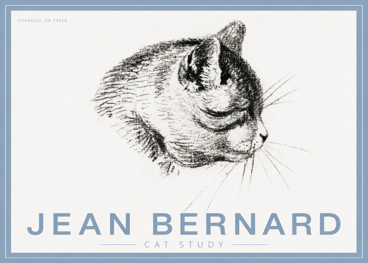Jean Bernard Cat Study IV No5 - Affiche