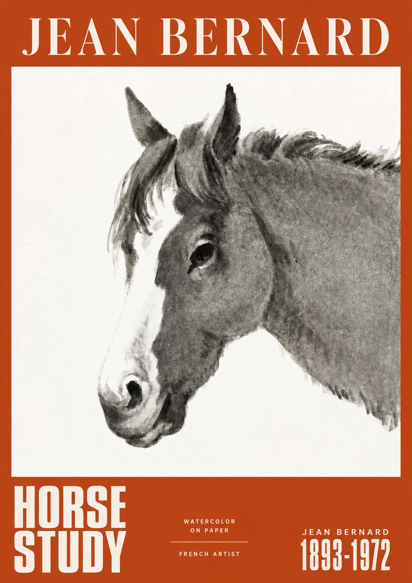 Jean Bernard Horse Study I No2 - Affiche