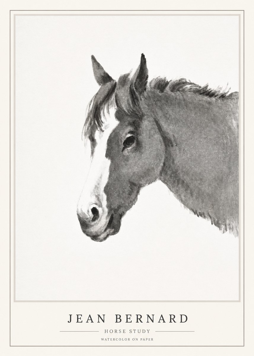 Jean Bernard Horse Study I No3 - Affiche