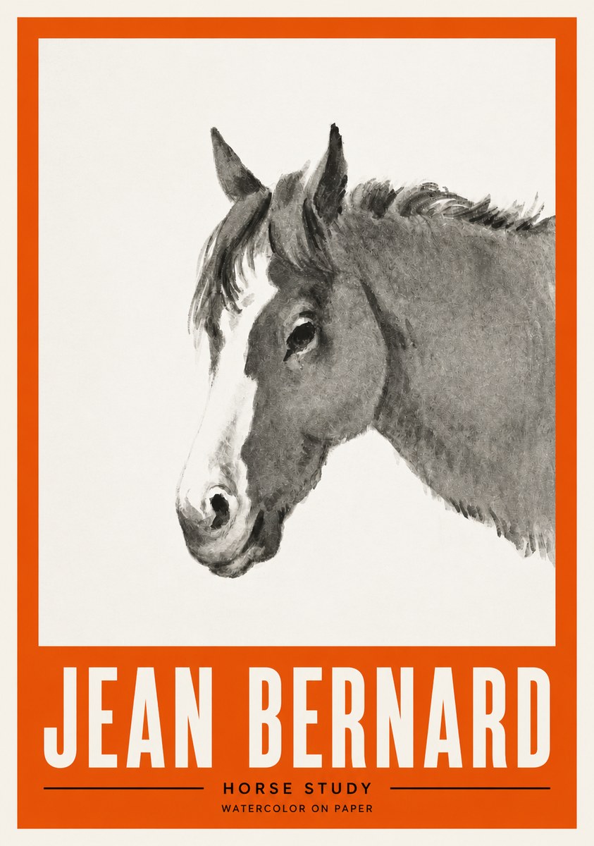 Jean Bernard Horse Study I No4 - Affiche