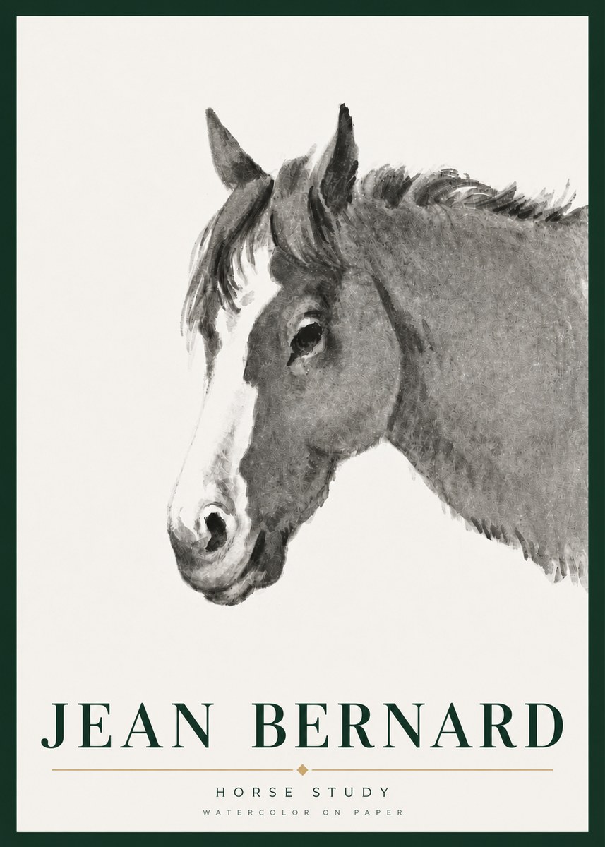 Jean Bernard Horse Study I No5 - Affiche