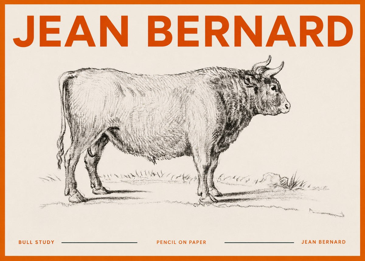 Jean Bernard Study of a Bull I No5 - Affiche