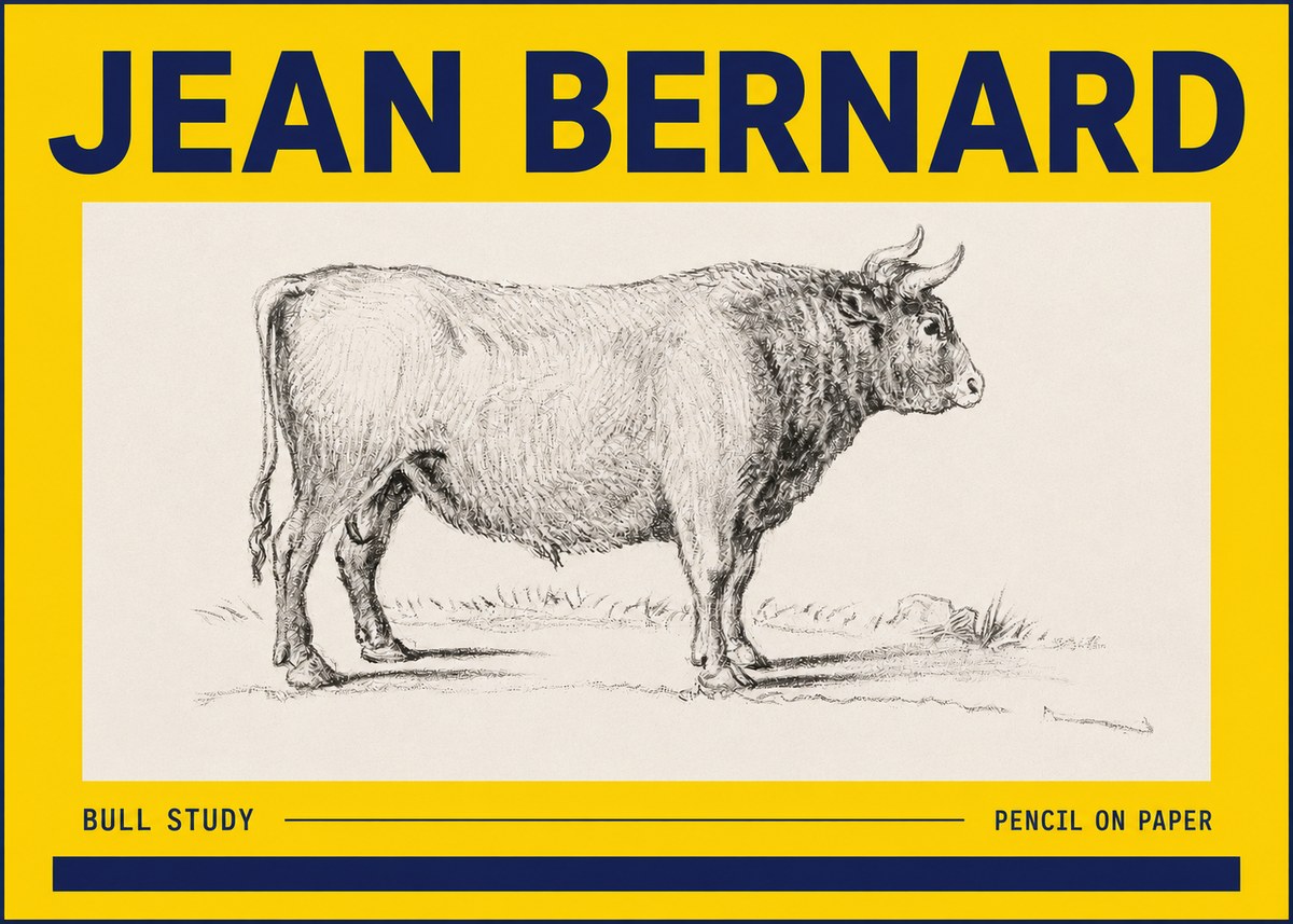Jean Bernard Study of a Bull I No6 - Affiche