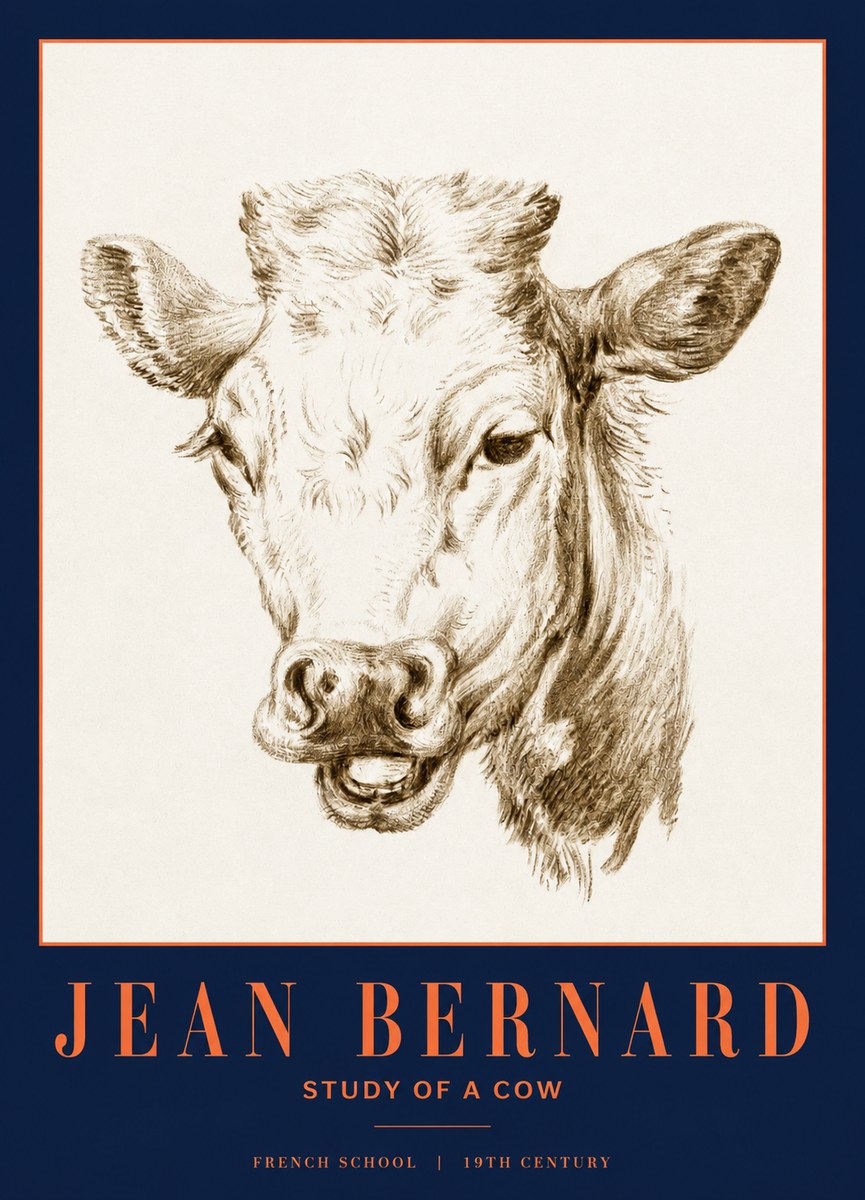 Jean Bernard Study of a Cow IV No3 - Affiche