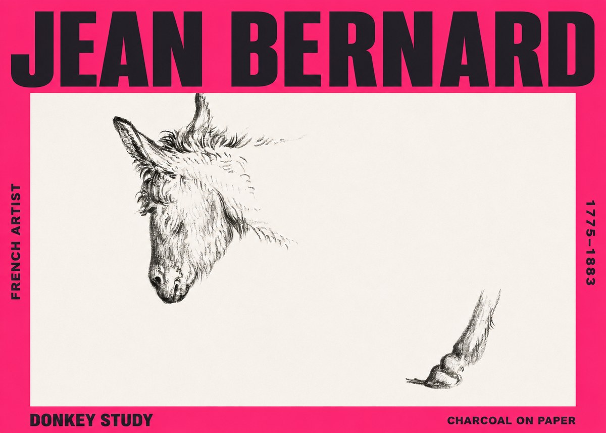 Jean Bernard Study of a Donkey II No3 - Affiche