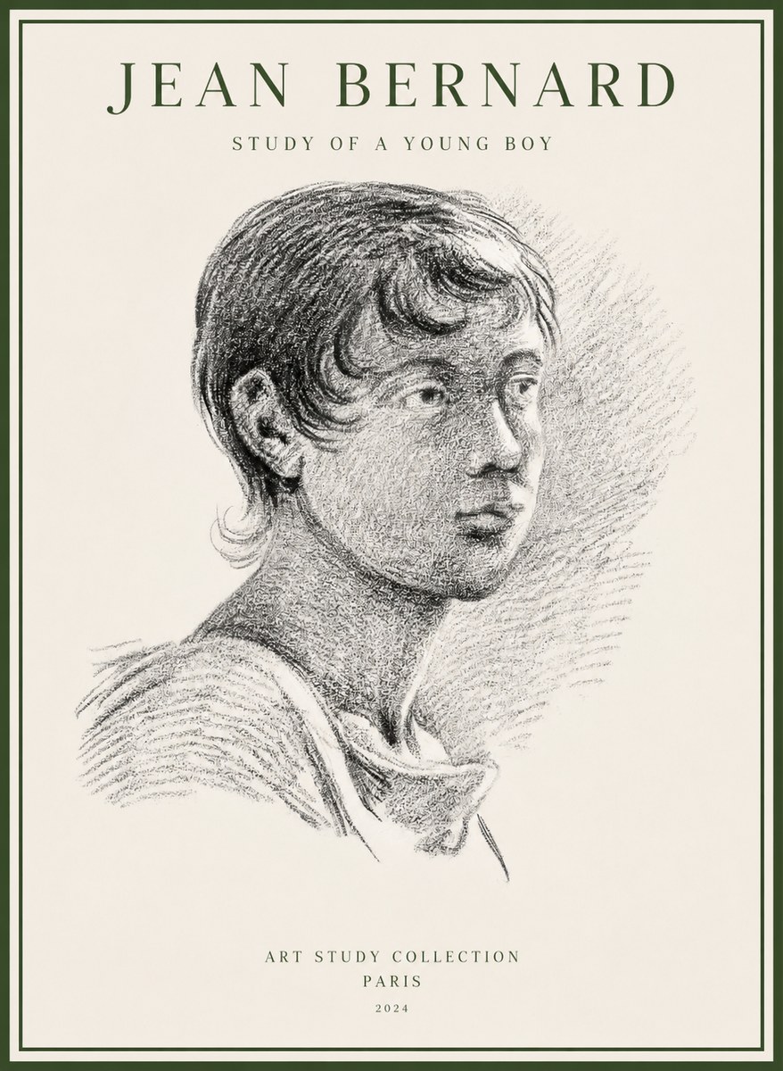 Jean Bernard Study of a Young Boy No1 - Affiche