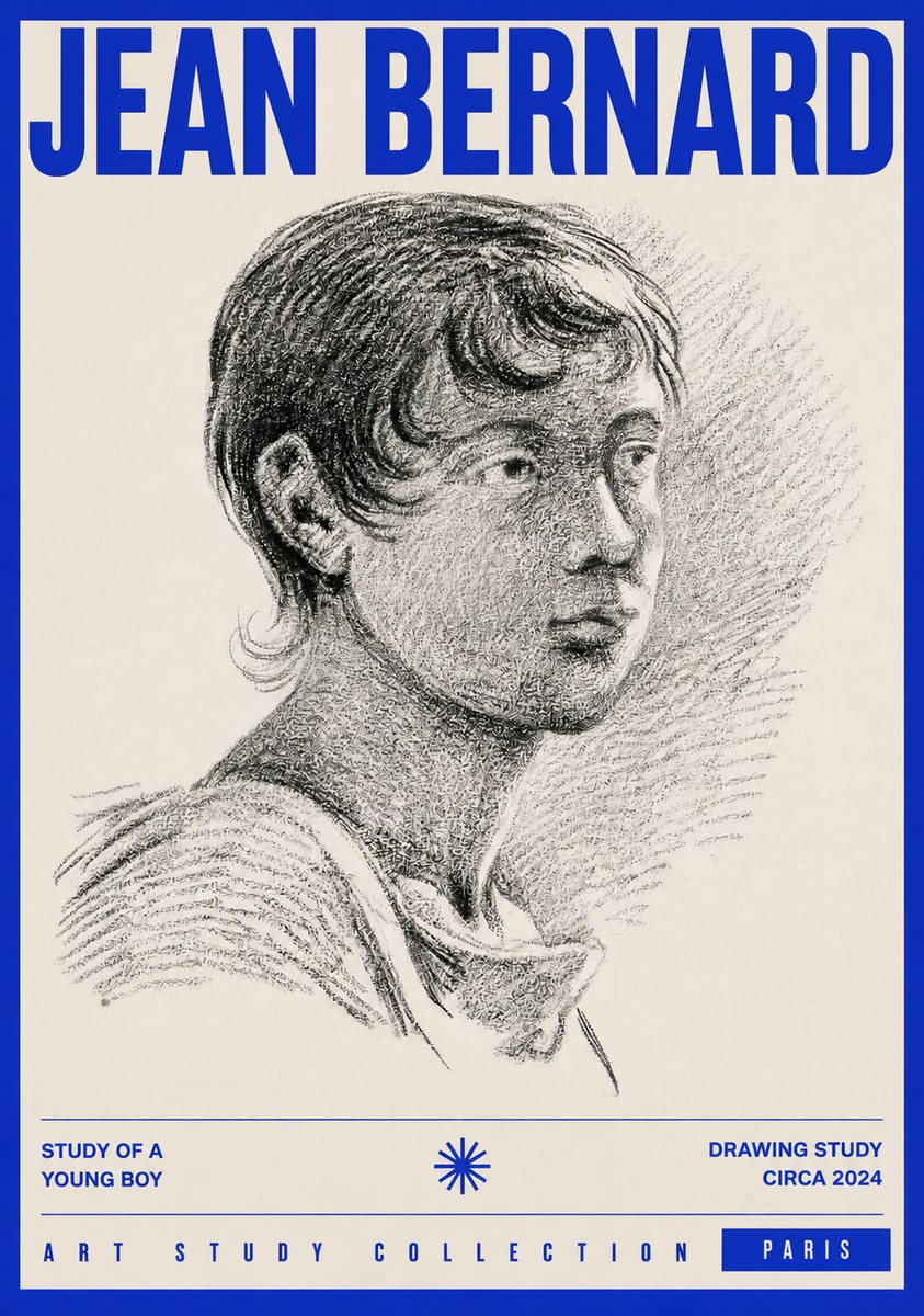 Jean Bernard Study of a Young Boy No2 - Affiche