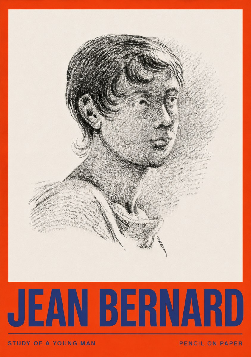Jean Bernard Study of a Young Boy No4 - Affiche