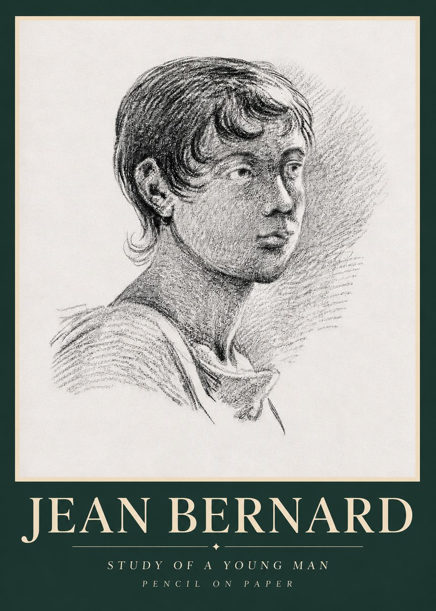 Jean Bernard Study of a Young Boy No5 - Affiche
