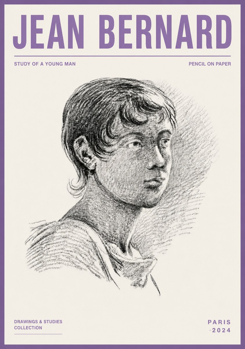Jean Bernard Study of a Young Boy No6 - Affiche