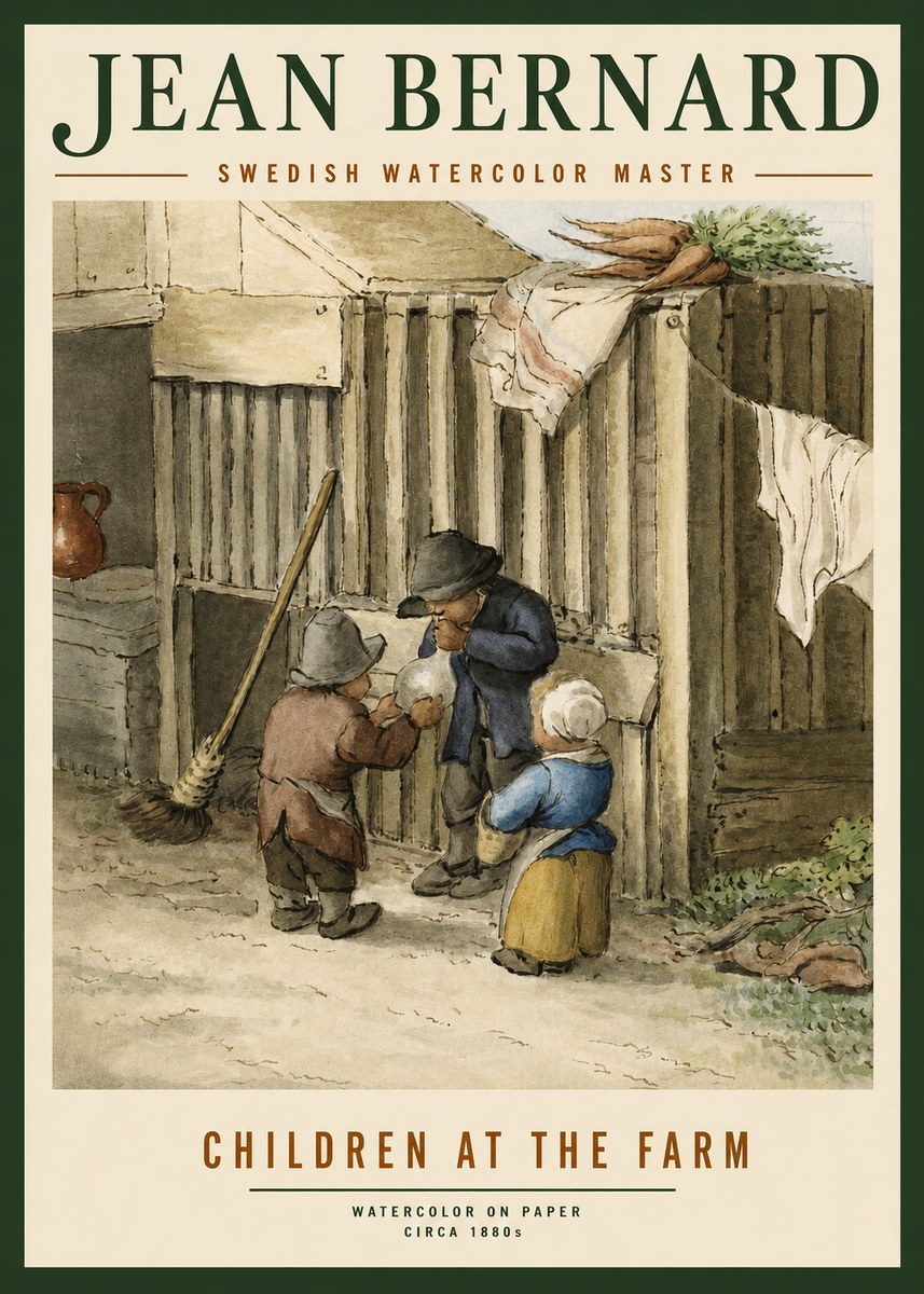 Jean Bernard Children at the Gate No4 - Affiche