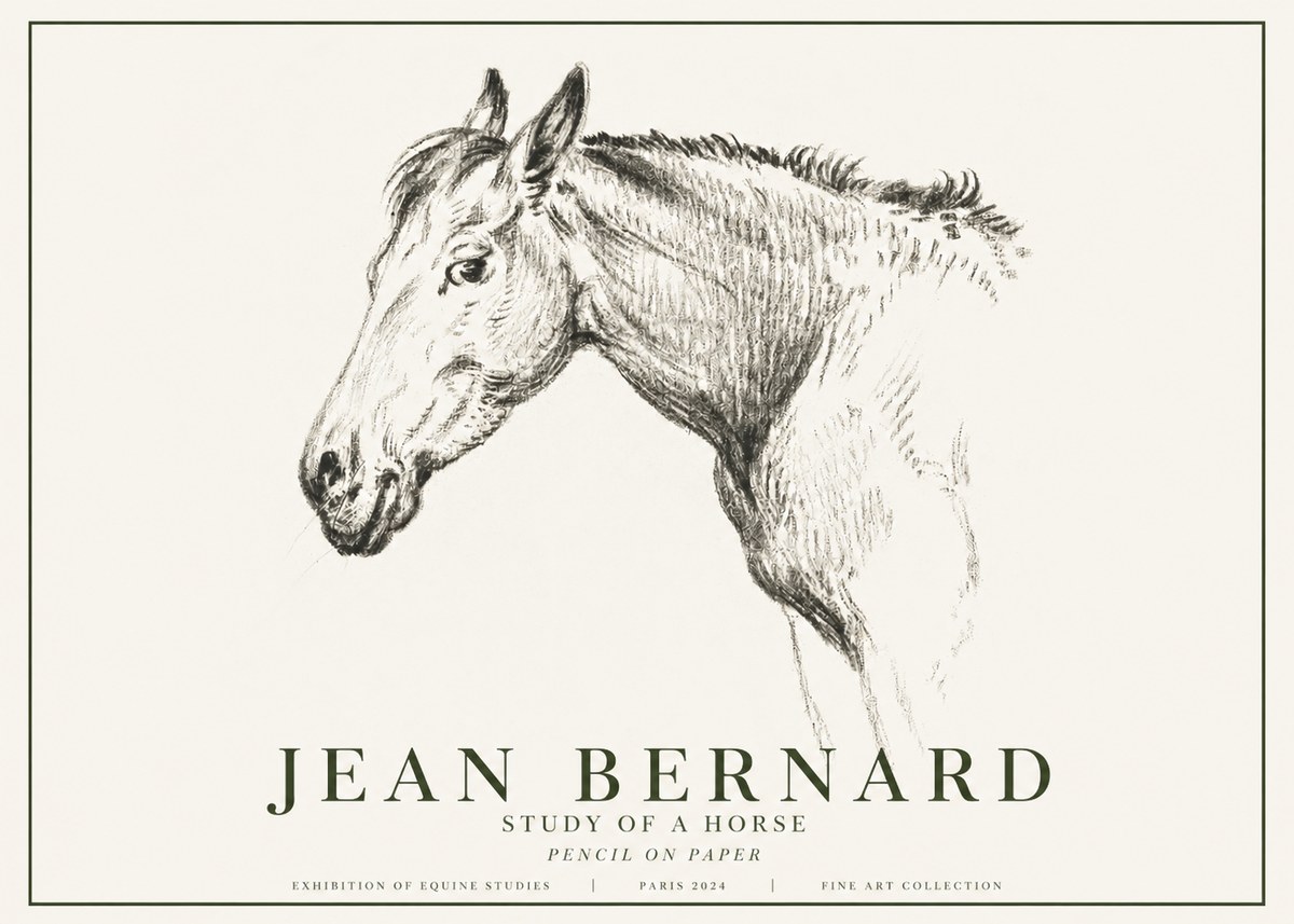 Jean Bernard Study of a Horse VI No6 - Affiche