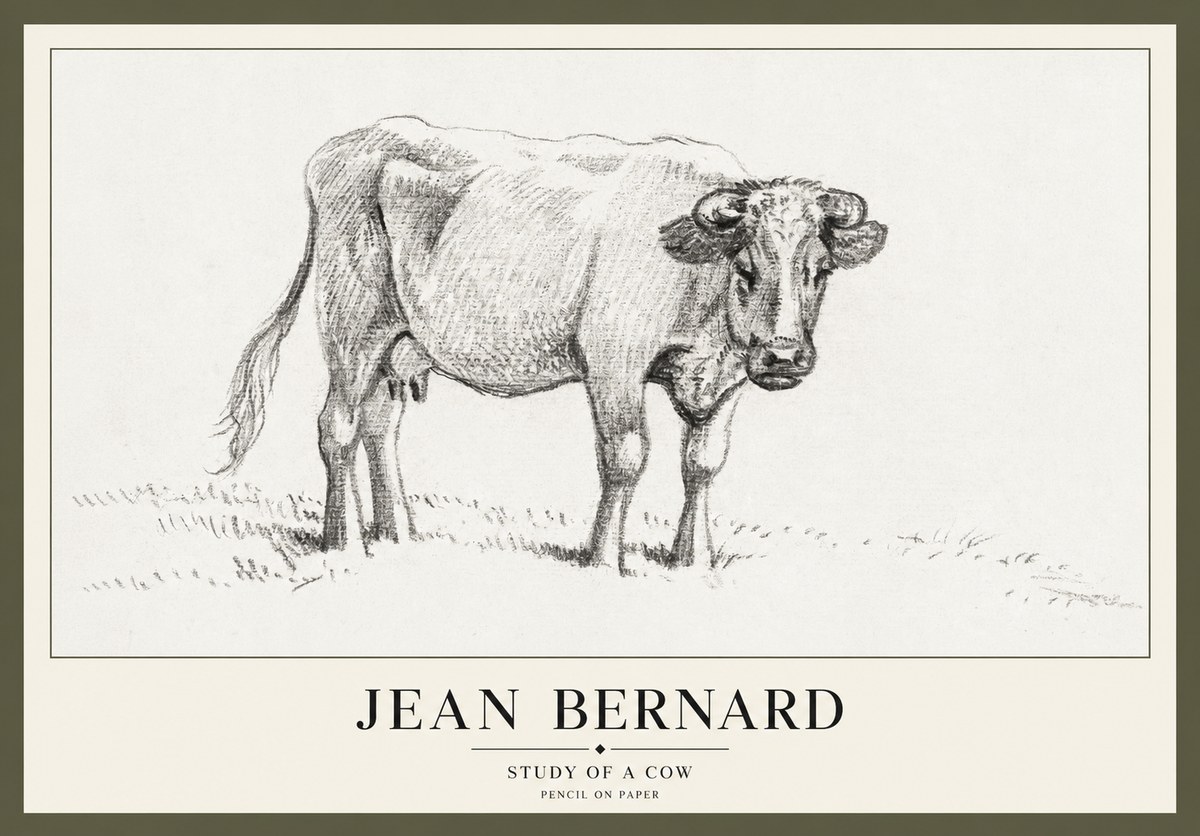 Jean Bernard Study of a Cow V No3 - Affiche