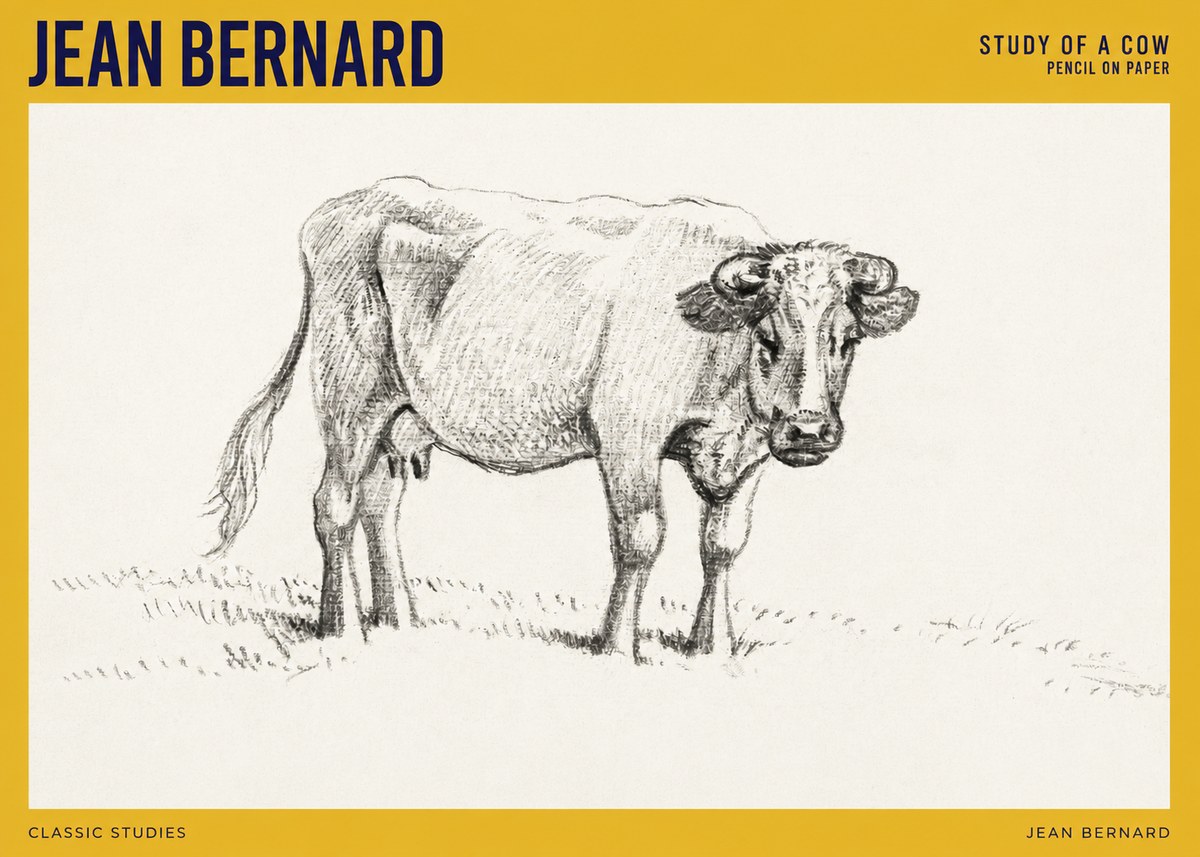 Jean Bernard Study of a Cow V No4 - Affiche