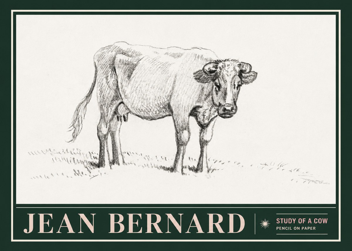 Jean Bernard Study of a Cow V No5 - Affiche