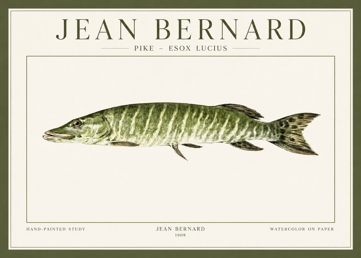 Jean Bernard Northern Pike No2 - Affiche