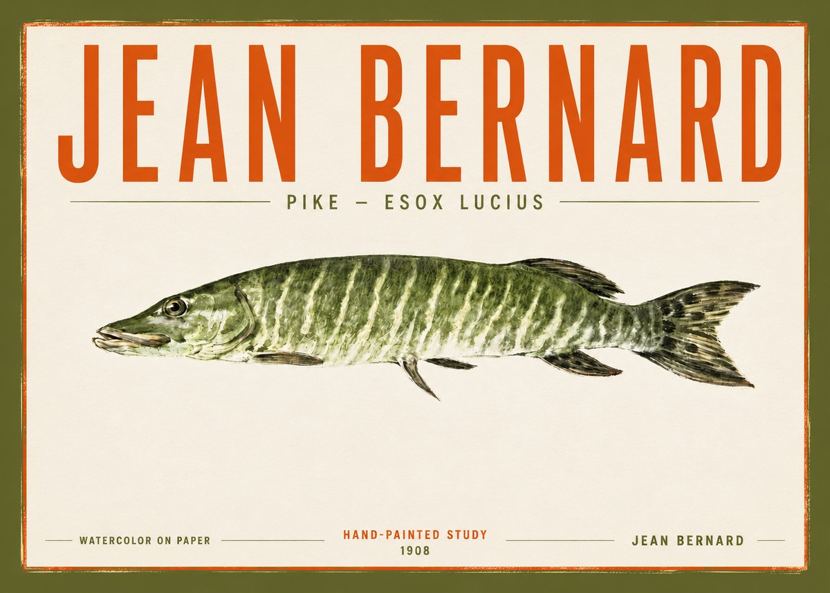 Jean Bernard Northern Pike No5 - Affiche