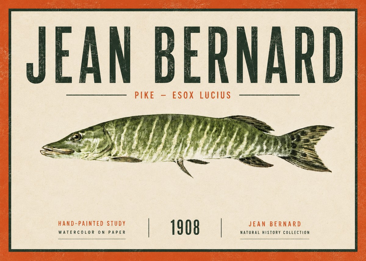 Jean Bernard Northern Pike No6 - Affiche