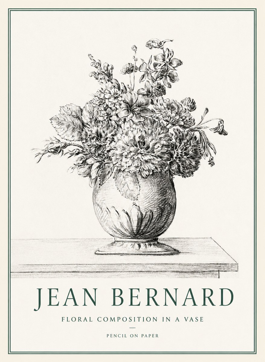 Jean Bernard Floral Composition in a Vase No1 - Affiche