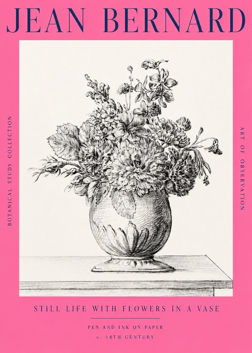 Jean Bernard Floral Composition in a Vase No3 - Affiche