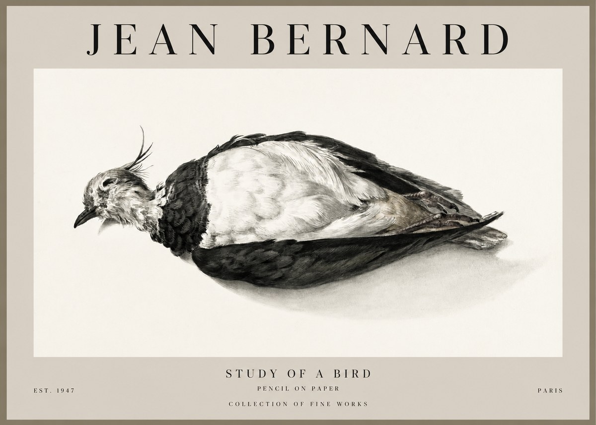 Jean Bernard Study of a Bird II No1 - Affiche