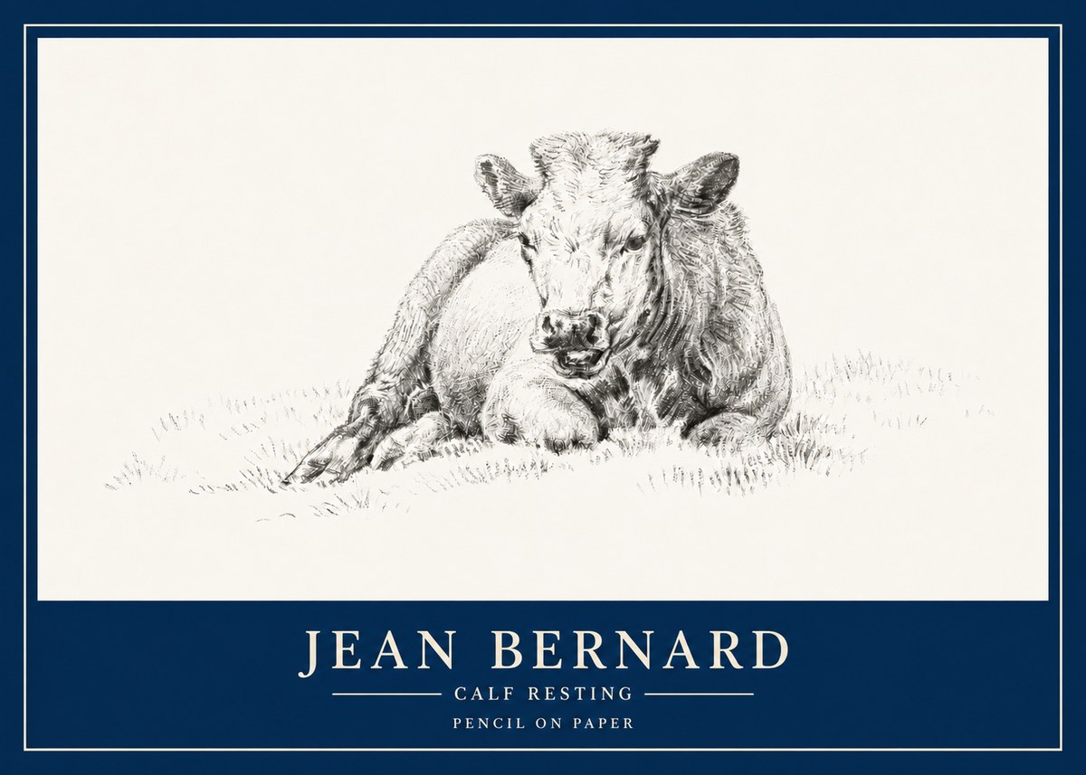 Jean Bernard Calf Resting No3 - Affiche