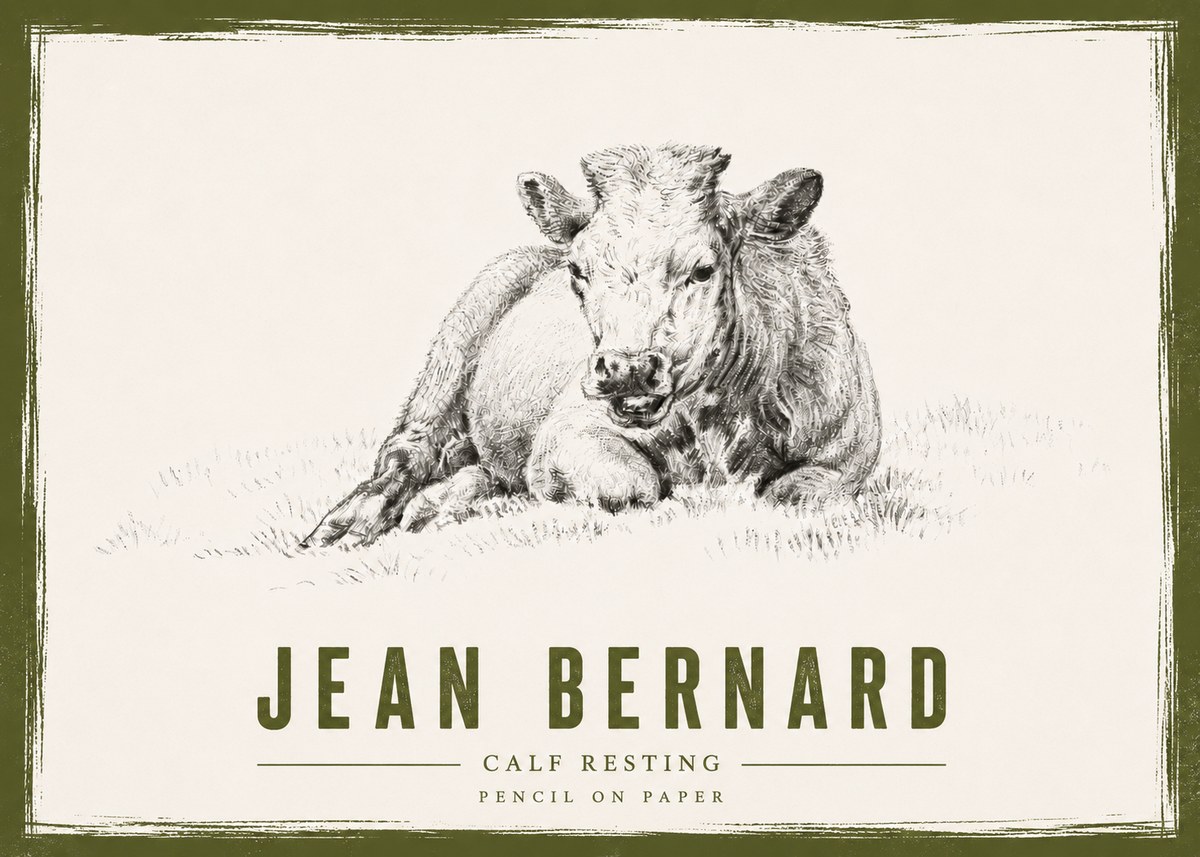 Jean Bernard Calf Resting No4 - Affiche
