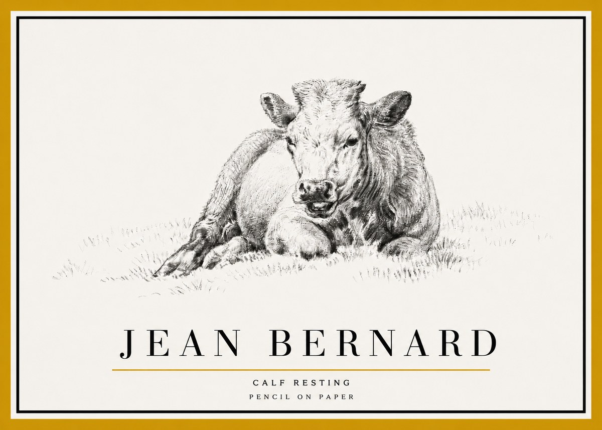 Jean Bernard Calf Resting No5 - Affiche